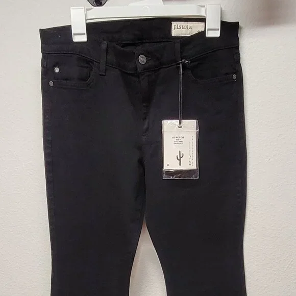 Women's Pistola bootcut Jeans size 31 black/onyx five pockets high rise stretchi - Picture 8 of 8